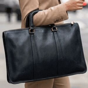 Vintage Coach Black Glove Leather Embassy Portfolio Briefcase Style 5286